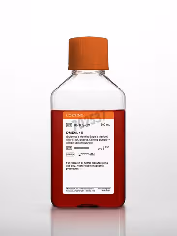 DMEM 1X avec supplément Corning glutagro 4,5 g/L rouge de phénol sans Pyruvate de Sodium 500ml 6 bouteilles