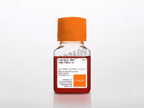 Trypsine 1X 0,25% Trypsine HBSS sans Calcium ni Parvovirus Porcin testé 100mL 6 bouteilles