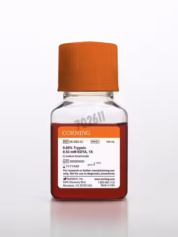 Trypsine/EDTA 1X (Trypsine 0,05% EDTA 0,53 mM) Porcin testé 100ml 6 bouteilles
