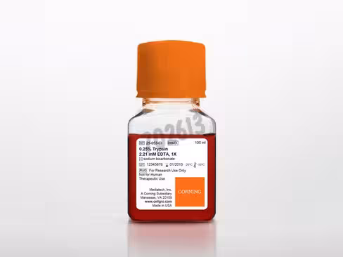 Trypsine/EDTA 1X Trypsine 0,25% EDTA 2,21mM sans de Sodium Parvovirus Porcin testé 100ml 6 bouteilles