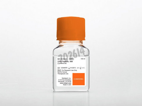 Trypsine 10X 2,5% Trypsine HBSS sans Calcium ni Parvovirus Porcin testé 100ml 6 bouteilles