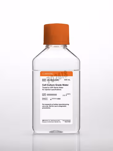Eau de Grade Culture cellulaire avec bouchon aux spécifications USP (WFI) 500ml 6 bouteilles