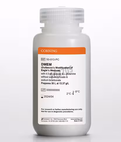 DMEM poudre avec Glucose 4,5 g/L L-Glutamine sans Pyruvate de Sodium et Bicarbonate de Sodium 50 L