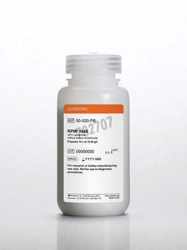 RPMI 1640 poudre with L-Glutamine sans Bicarbonate de Sodium 10 L