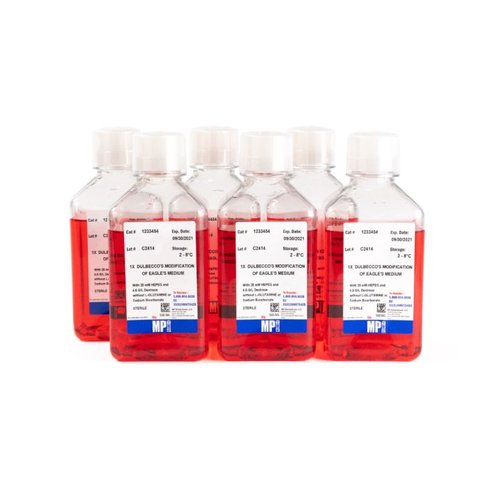 DMEM 1X solution avec 20 mM HEPES w/o L-glutamine ou sodium bicarbonate 6 x 500 mL 6x500 L