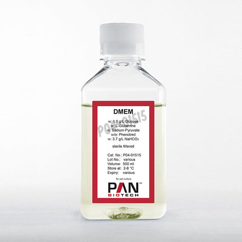 Dmem 1,0g/l glucose sans rouge phenol avec l-glut pyru 3.7g/l nahco3 500 ml