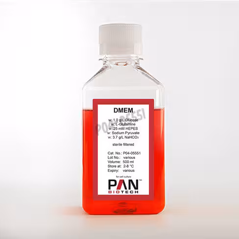 Dmem 1,0g/l glucose avec l-glut pyru 25mm hepes 3.7g/l nahco3 500 ml