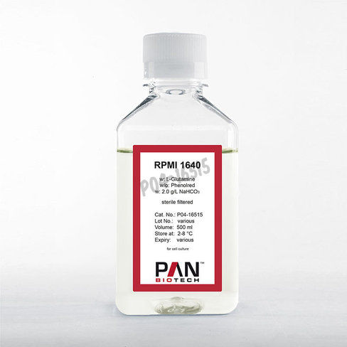 Rpmi 1640 sans rouge phenol avec l-glutamine 2.0g/l nahco3 500 ml