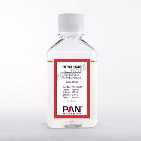 Rpmi 1640 sans phenol avec glutamine stable 2.0g/l nahco3 500 ml
