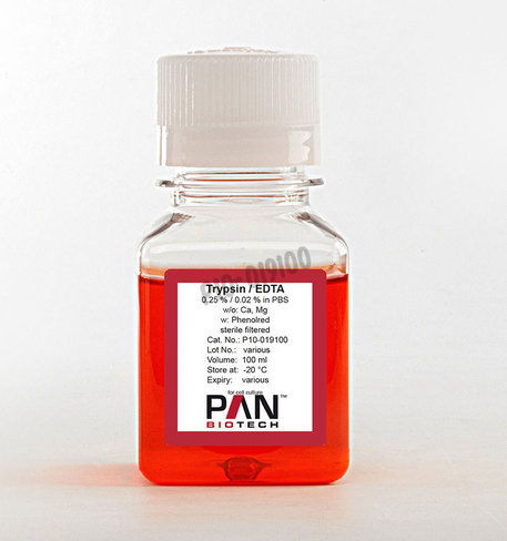 Trypsine 0.25% edta 0.02% dans pbs sans ca,mg avec rouge phenol 100 ml