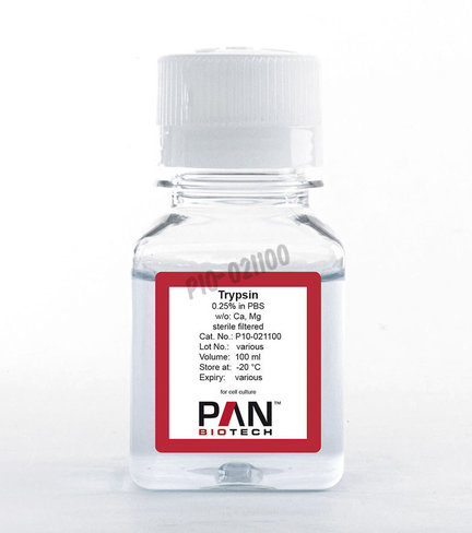 Trypsine 0.25% dans pbs sans ca et mg sans rouge phenol 100 ml