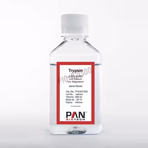 Trypsine 0.25% dans pbs sans ca et mg sans rouge phenol 500 ml