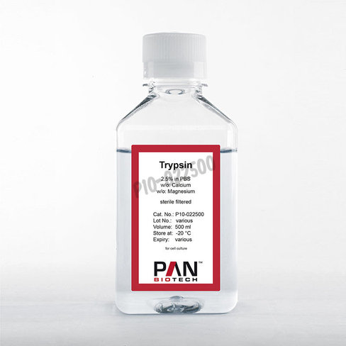 Trypsine 2.5% dans pbs sans ca et mg sans rouge phenol 500 ml