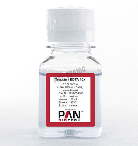 Trypsine 10x 0.5 % edta 0.2% dans pbs sans ca et mg 100 ml
