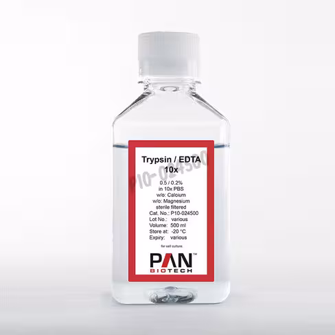 Trypsine 10x 0.5 % edta 0.2% dans pbs sans ca et mg 500 ml