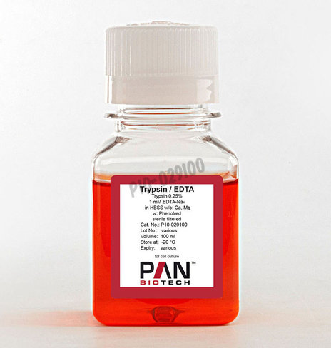 Trypsine 0.25% edta 1mm dans hbss sans ca mg avec rouge phenol 100 ml