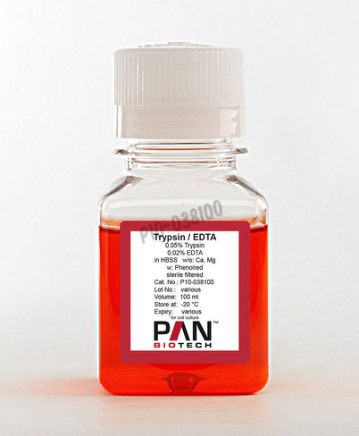 Trypsine/edta solution 0.05/0.02% hbss sans ca-mg avec rouge phenol 100 ml