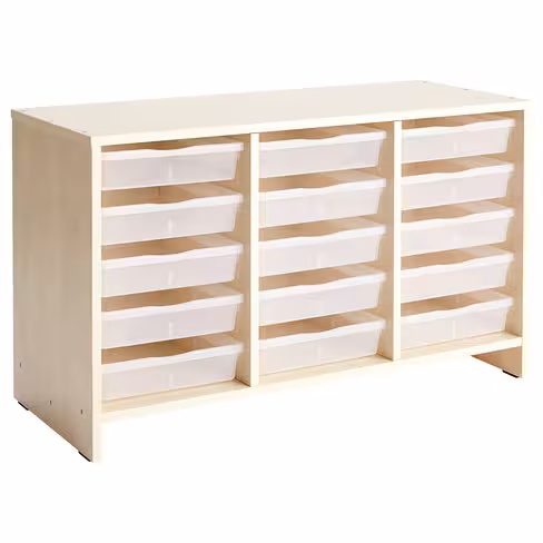 Meuble d'activités - 15 bacs - bouleau