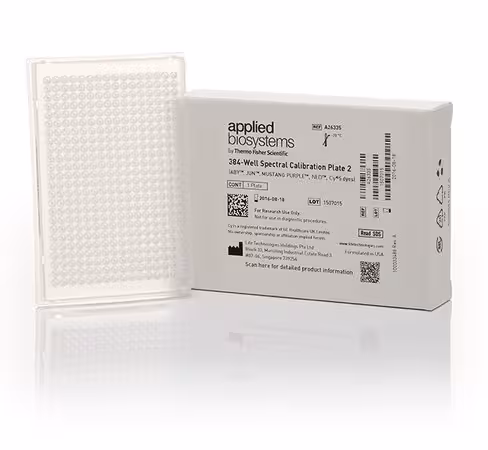 Quantstudio 5 spectral calibration plate 2 (aby, jun, mustang purple, ned, and cy5 dyes), 384-well 2 pcs