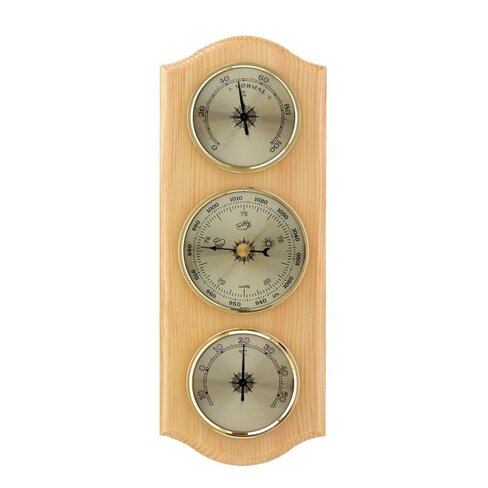 Station météo mécanique placage pin massif x1