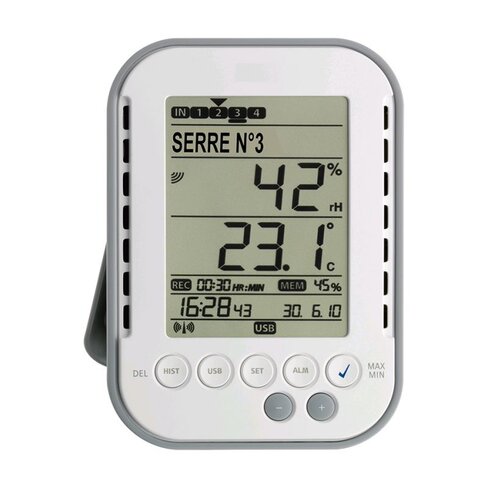 Enregistreur - Thermomètre / Hygromètre - Jusqu'à 8 émetteurs sans fil (option) x 1