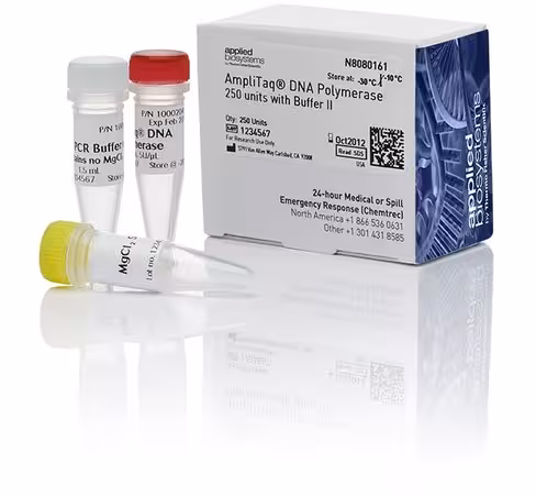 Amplitaq dna polymerase with buffer ii-250 units 250 unités