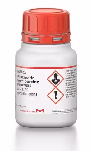 Pancreatin activity equivalent to 8x u. 100 g