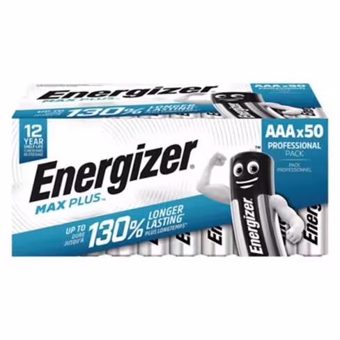 Pile alcaline Energizer - Max Plus AAA LR3 - lot de 50