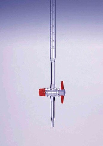 Burette à voie unique cle PTFE 10 ml classe b