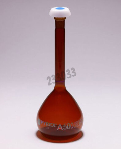 Fiole jaugée ambrée bouchée PE classe A 200 ml x 5