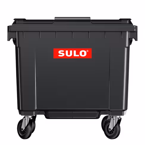 Conteneur - plastique recyclé - 660 l - 4 roues Ø 160 mm