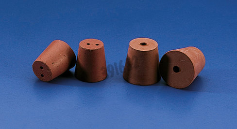 Bouchon conique caoutchouc rouge avec 2 perçages 2 x 25