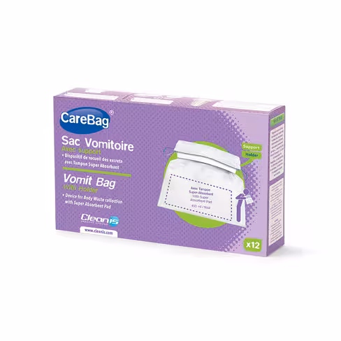 Sac à vomi avec substance gélifiante Carebag Cleanis - lot de 20