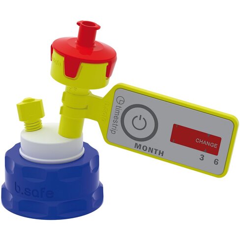 Bouchon GL28 b.safe avec 2 Raccord capillaire et 1 soupape de ventilation