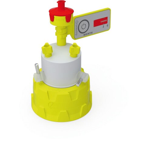 Bouchon GL45 b.safe avec 2 Raccord capillaire avec robinet et 1 soupape de ventilation