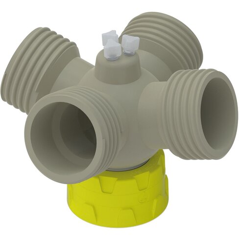 Bouchon distributeur GL45 avec 4 connexions GL45 et 3 Raccord capillaire