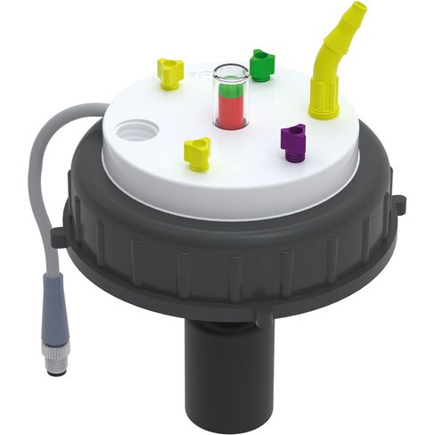 Bouchon S95 avec 1 indicateur de niveau 1 raccord GL14, 1 raccord olive et 4 Raccord capillaire