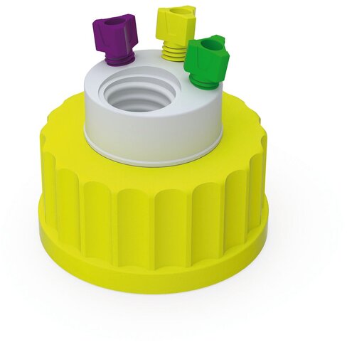 Bouchon S40 de récupération de déchets avec 1 raccord GL14 et 3 Raccord capillaire