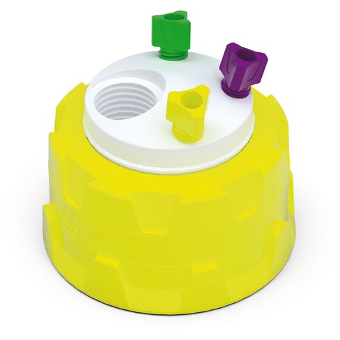 Bouchon GL45 de récupération de déchets avec 1 raccord GL14, 1 raccord olive et 2 Raccord capillaire