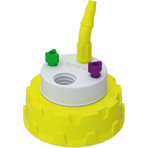 Bouchon S55 de récupération de déchets avec 1 raccord GL14, 4 Raccord olives et 4 Raccord capillaire