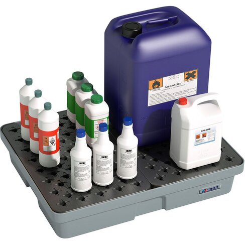 Bac de rétention gris avec caillebotis 60 l