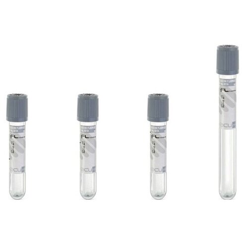 Tube stérile Vacumed avec Fluorure de potassium + K3 EDTA, bouchon gris 6 ml x 100