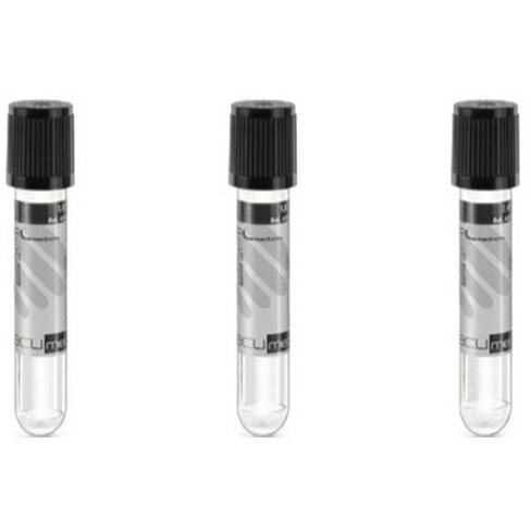 Tube stérile Vacumed avec citrate de sodium 3,2% x 2,4 ml de sang pour ESr bouchon noir x 100