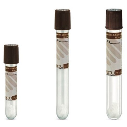 Tube stérile Vacumed Plus , avec activateur de caillot et séparateur granulés + 8 ml de sang, étiquette transparente