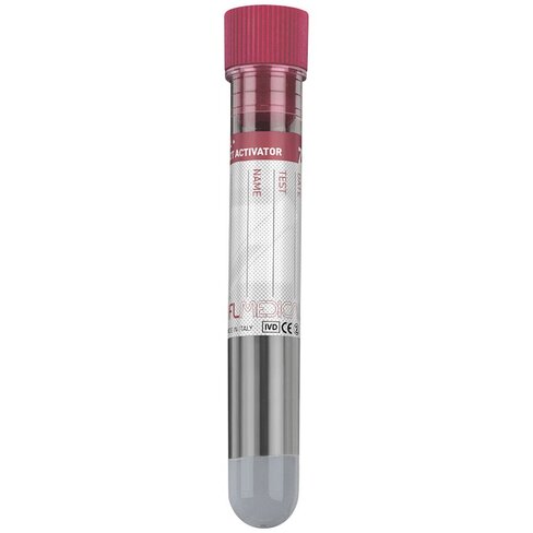 Tube en PMMA 13x75 mm avec gel séparateur et activateur de la coagulation bouchon rouge x 1000