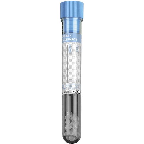 Tube en PMMA 12x86 mm avec granules séparateurs et activateur de la coagulation silicone à l intéreirur bouchon