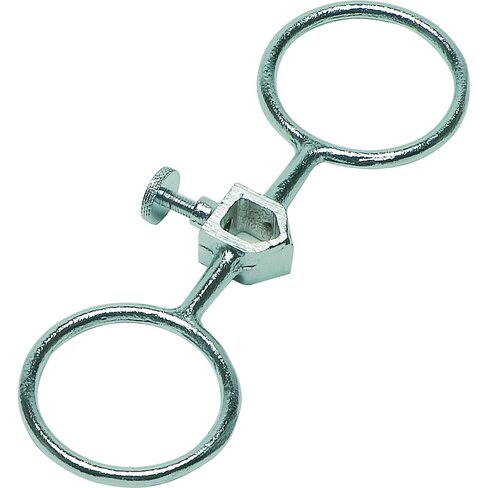 Support 2 anneaux en acier chromé