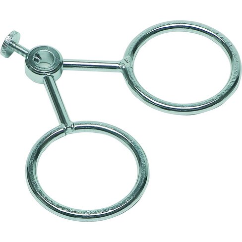 Support 2 anneaux adjacents en acier chromé