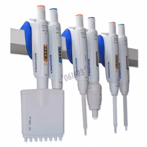 Porte-pipettes de rayonnage 332 pour 2 micropipettes SOCOREX x 4