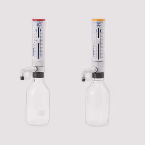 Dispenser CalibrexTM 530 solutae piston enrobé PFA autoclavable 5 - 50 ml robinet